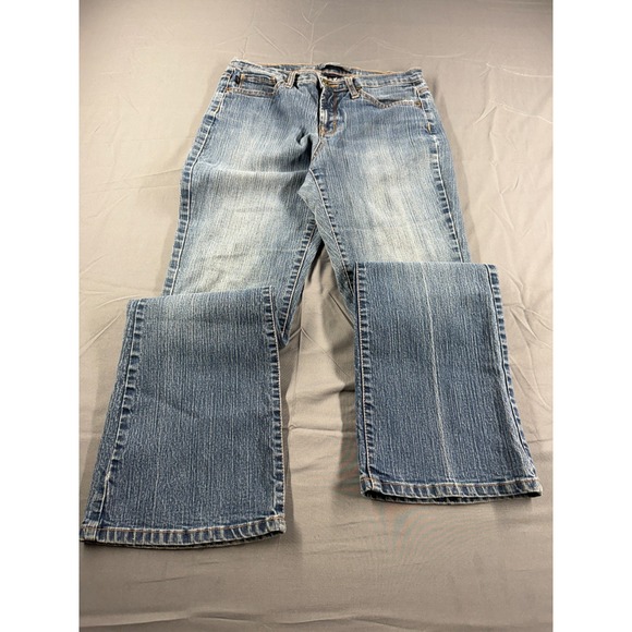 jeanstar Denim - Jeanstar Womens Jeans 30x31 Flare Bell Bottom Y2K Stretch Low Rise Blue Denim